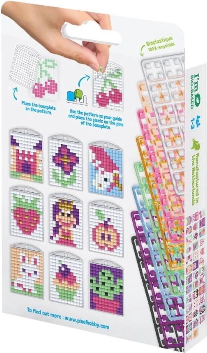 Pixelhobby Medaillon Set - 3 Stuks - Roze/Groen/Wit - afbeelding 2 van 2