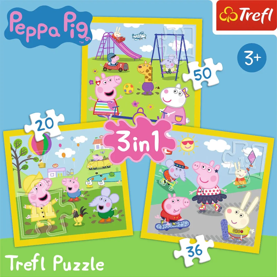 Trefl Peppa Pig 3-in-1 Puzzel - 106 Stuks