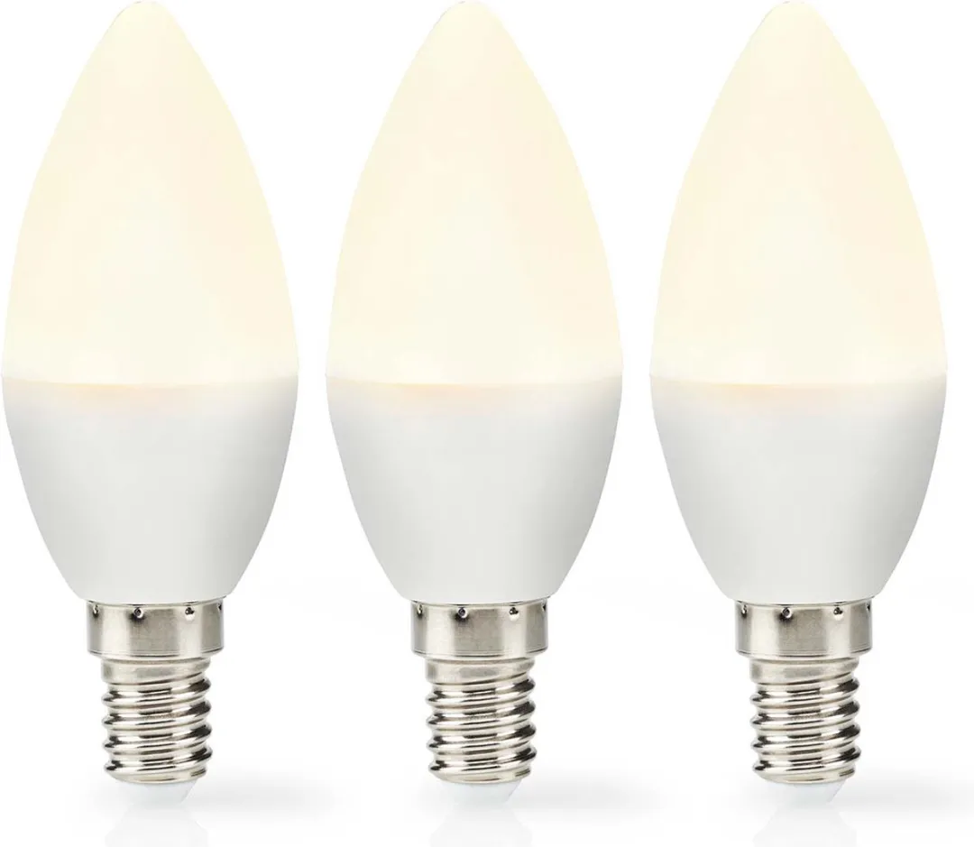 Nedis LED Kaarslamp E14 4.9W 470lm Warm Wit - 3 Stuks