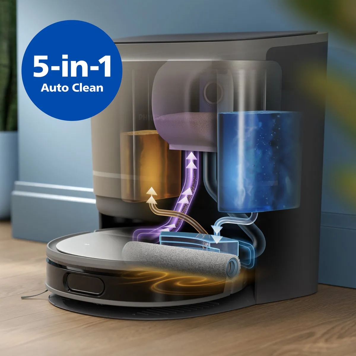 Philips HomeRun 9000 XU9100/10 Robotstofzuiger - 8000 Pa - Grijs