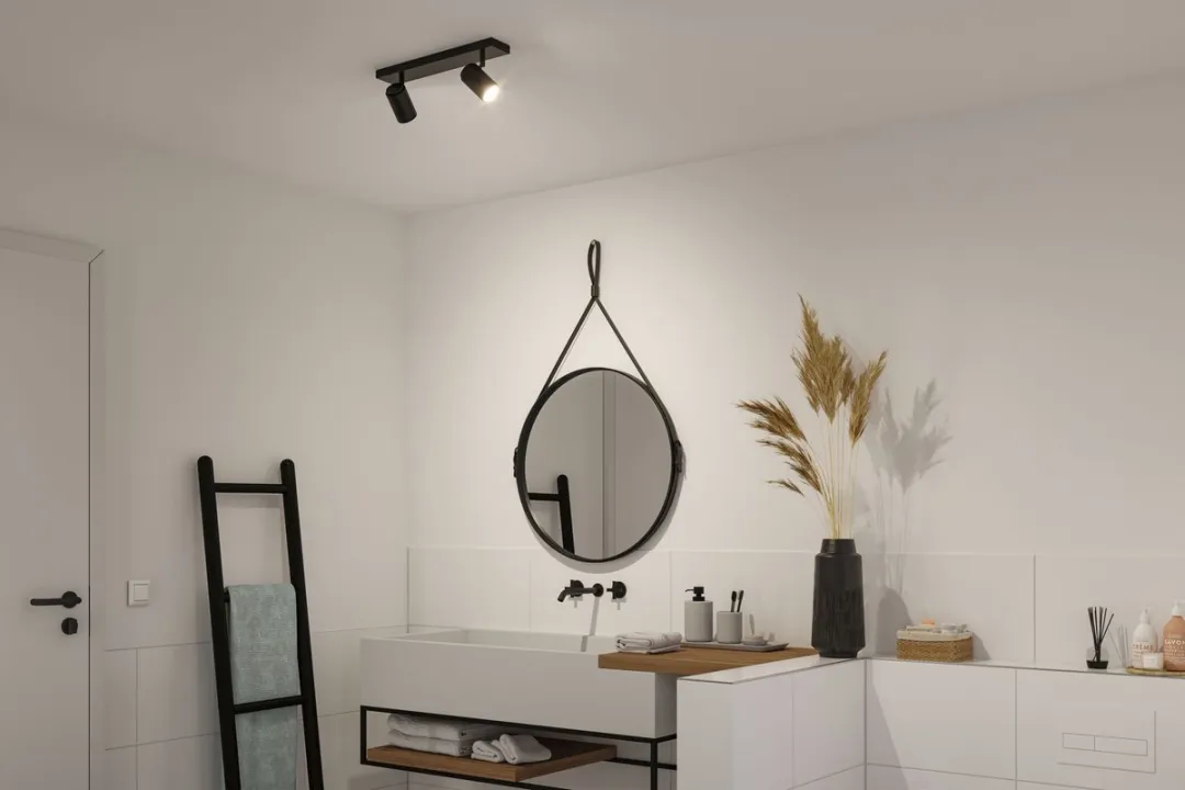 Paulmann Spotlight Zyli IP44 GU10 2x10W - Zwart mat