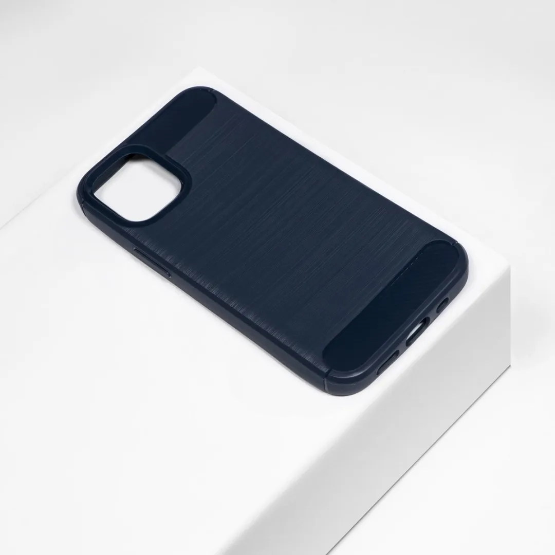 BMAX Carbon Soft Case iPhone 12 Pro Max - Blauw