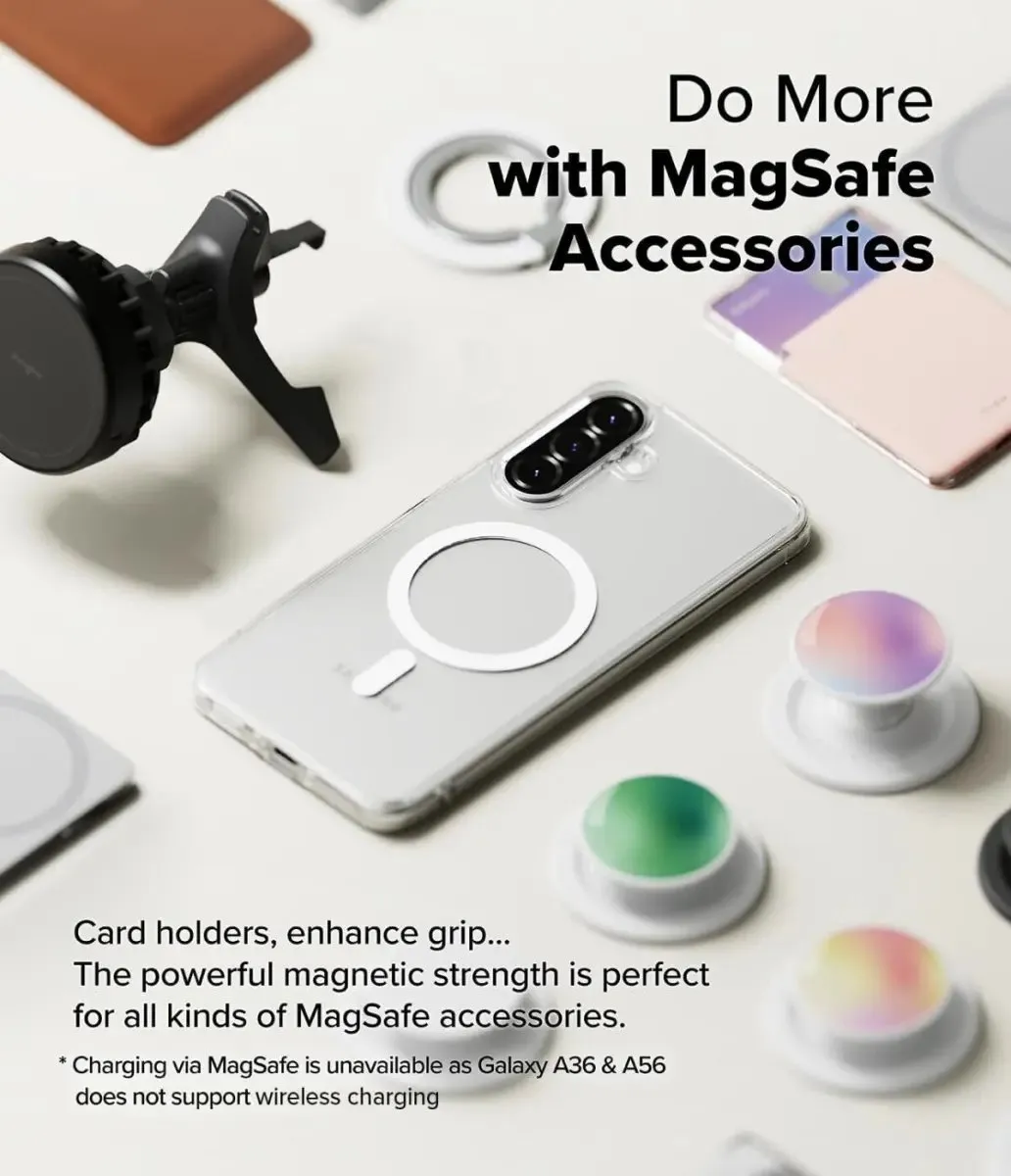 Ringke Fusion Magnetic Hoesje - Samsung Galaxy A56/A36 - MagSafe/Qi2 - Transparant