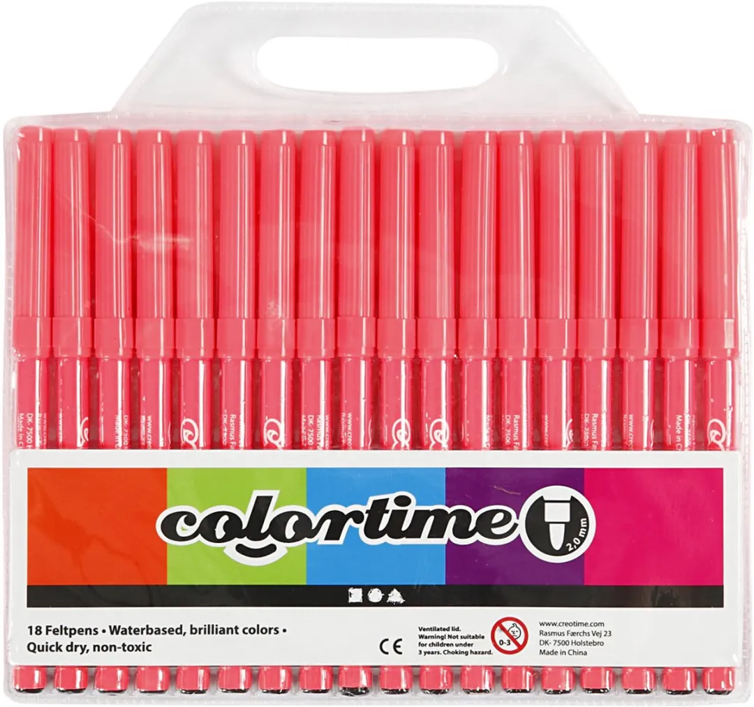 Colortime Roze Stiften 2mm - 18 Stuks