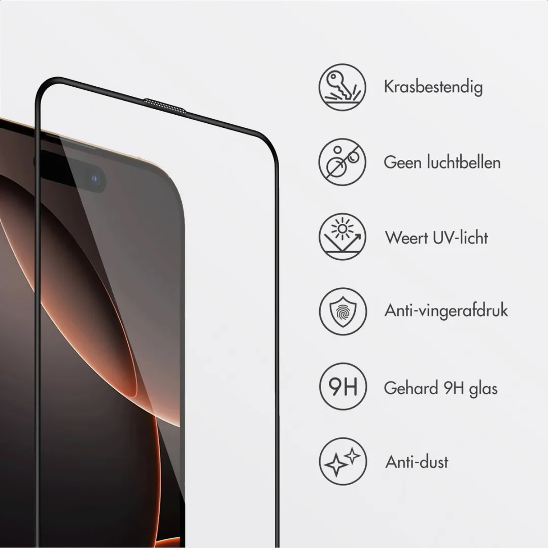 Accezz Screenprotector iPhone 16 Pro Max - Glas - Anti-stof applicator