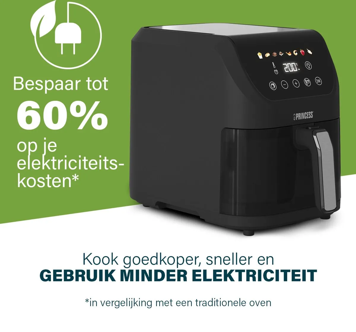 Princess Airfryer XL 182240 Heteluchtfriteuse 1500W - 5.5L - Zwart