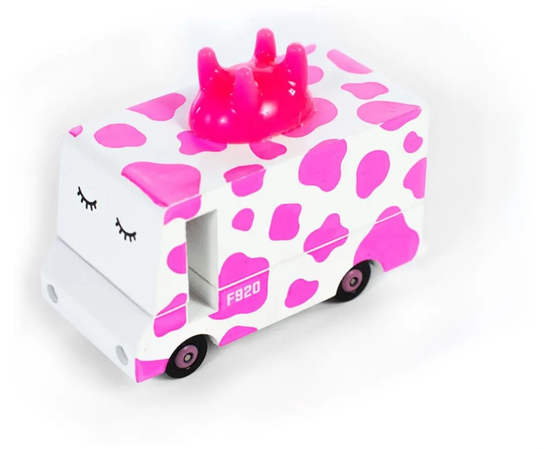 Candylab Candycar Vans Strawberry Moo F927 - Houten Speelgoedauto - Multicolor