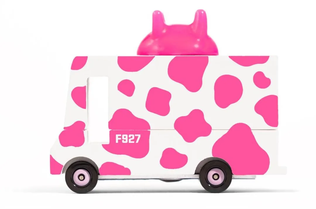 Candylab Candycar Vans Strawberry Moo F927 - Houten Speelgoedauto - Multicolor
