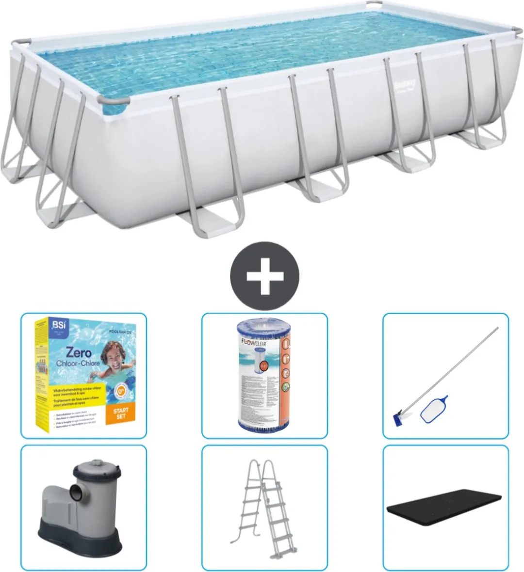 Bestway Power Steel Rechthoekig Zwembad 549x274x122cm