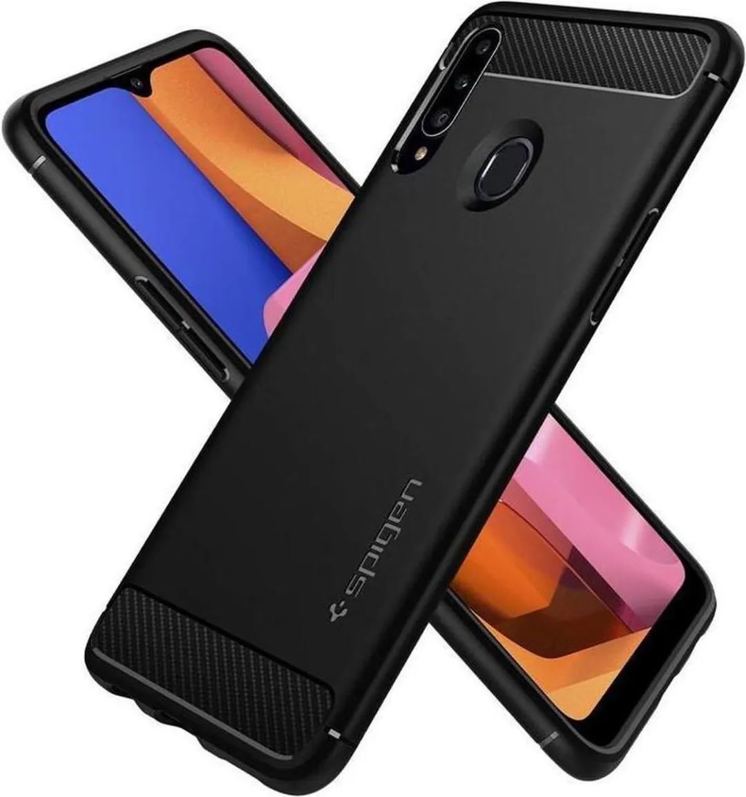 Spigen Rugged Armor ACS00561 Hoesje - Samsung Galaxy A20s - Zwart - afbeelding 6 van 6