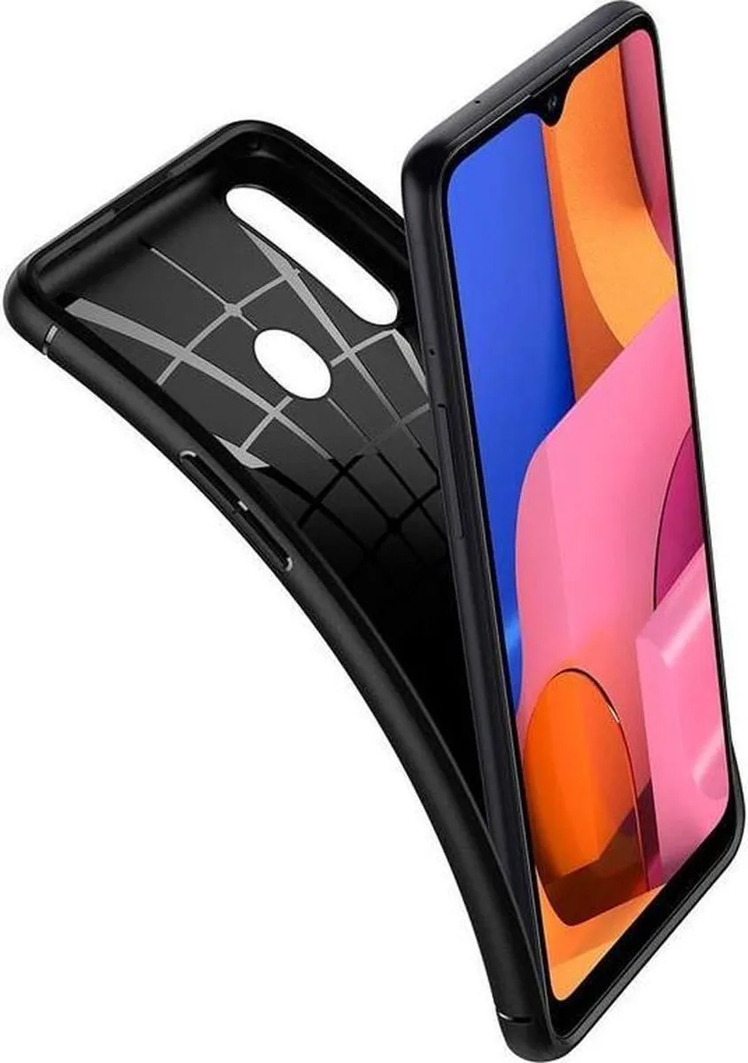 Spigen Rugged Armor ACS00561 Hoesje - Samsung Galaxy A20s - Zwart