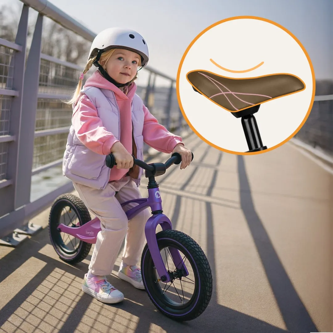 Lionelo Bart Air Loopfiets - Magnesium Frame 12" - Violet/Rozig