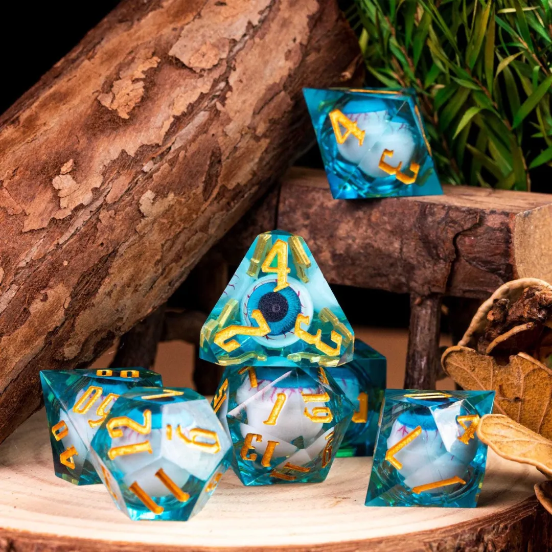 HOT Games Dobbelstenen Set Oog Liquid Blauw - 20 Vlakken