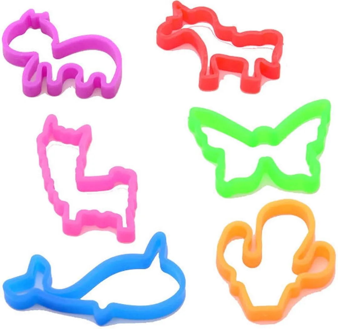 Johntoy Armbanden Dierenvorm Rubber - 6 Stuks Multicolor