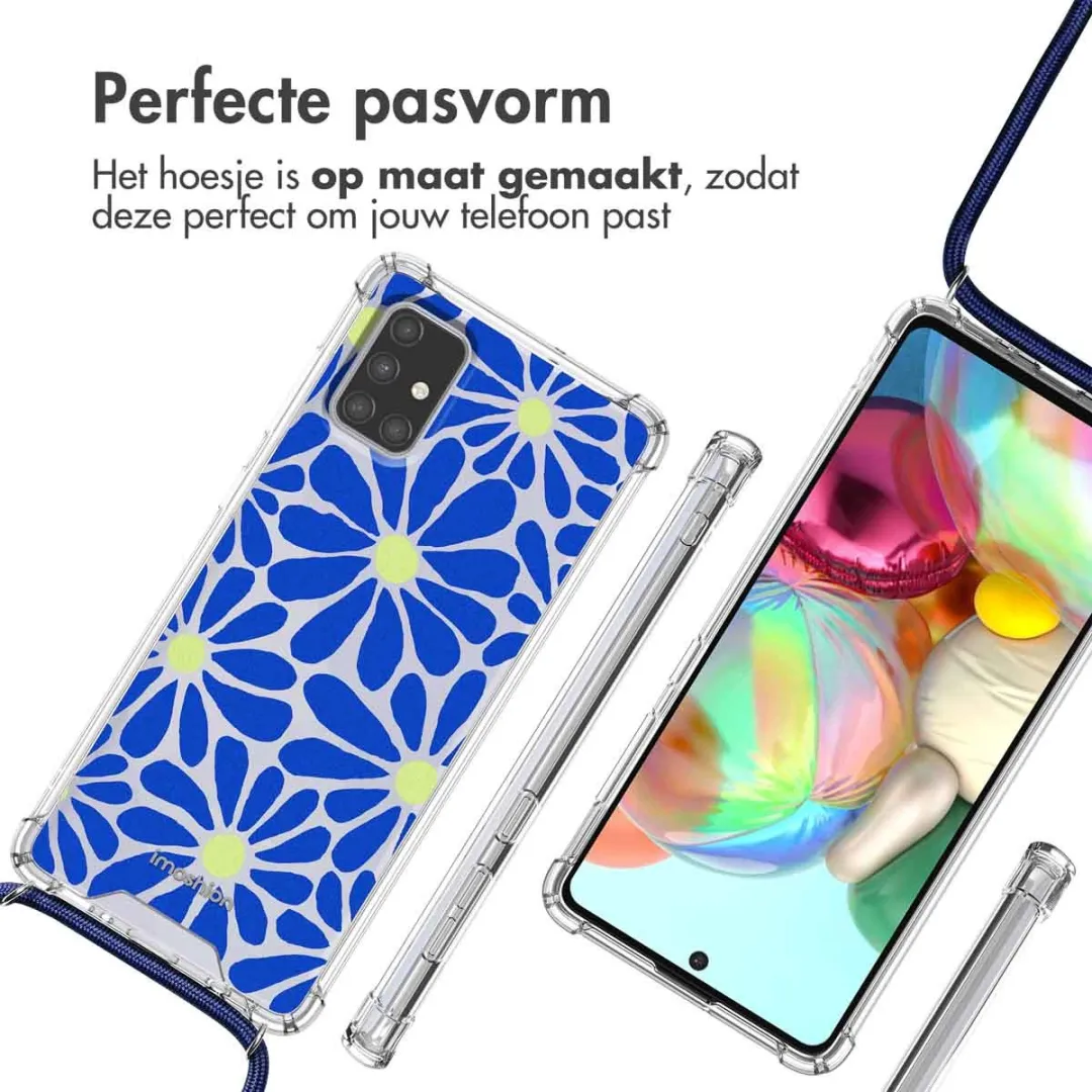 Imoshion Hoesje Samsung Galaxy A71 Cobalt Blue Flowers Connect