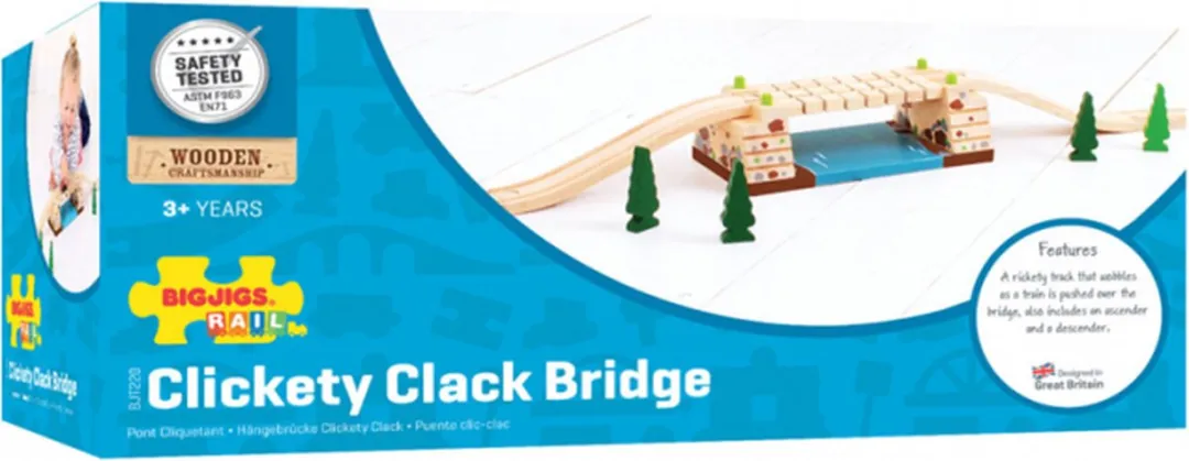 BIGJIGS Houten Rails Ratelbrug BJT220 - 2 Stuks - Multi