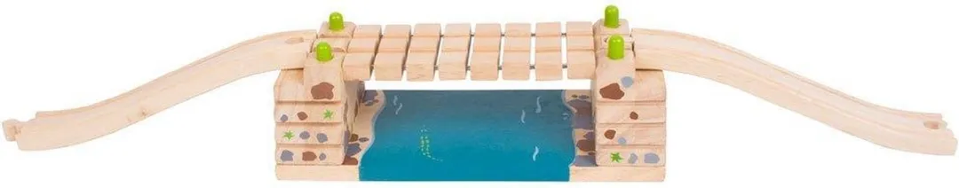 BIGJIGS Houten Rails Ratelbrug BJT220 - 2 Stuks - Multi