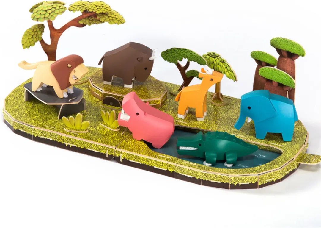 Halftoys Savannah World - Magnetisch kinder speelgoed - Educatief speelgoed - Leerzaam dieren ontdekken - Montessori speelgoed - 3+ jaar