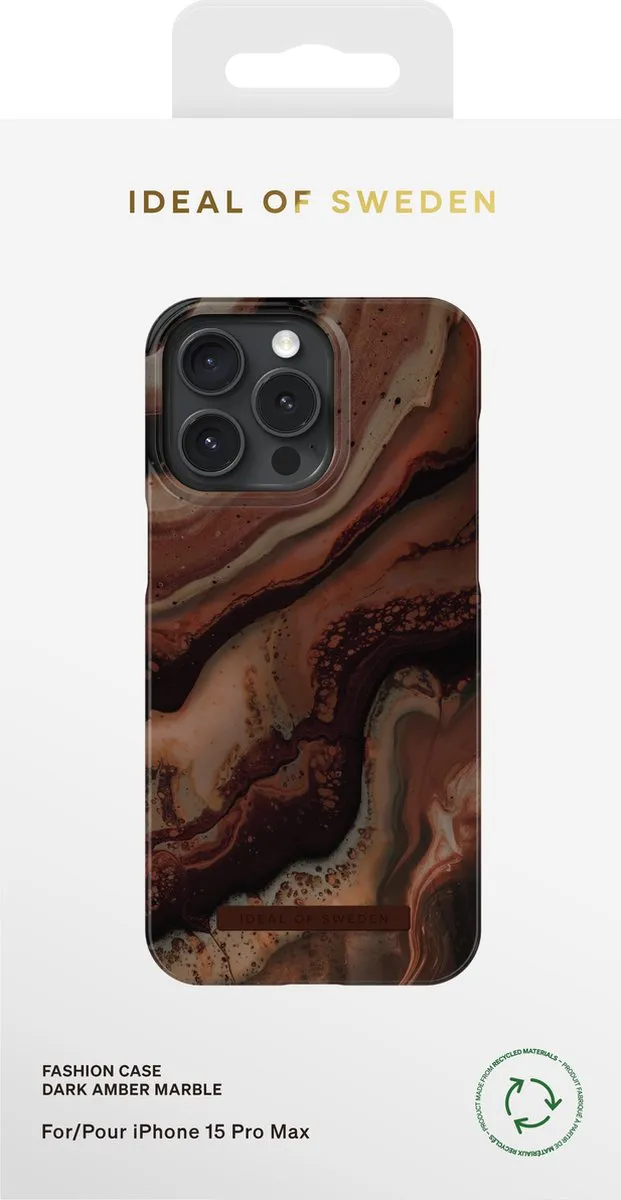 iDeal of Sweden iPhone 15 Pro Max Fashion Case Dark Amber Marble IDFC-I2367P-488 - afbeelding 2 van 5