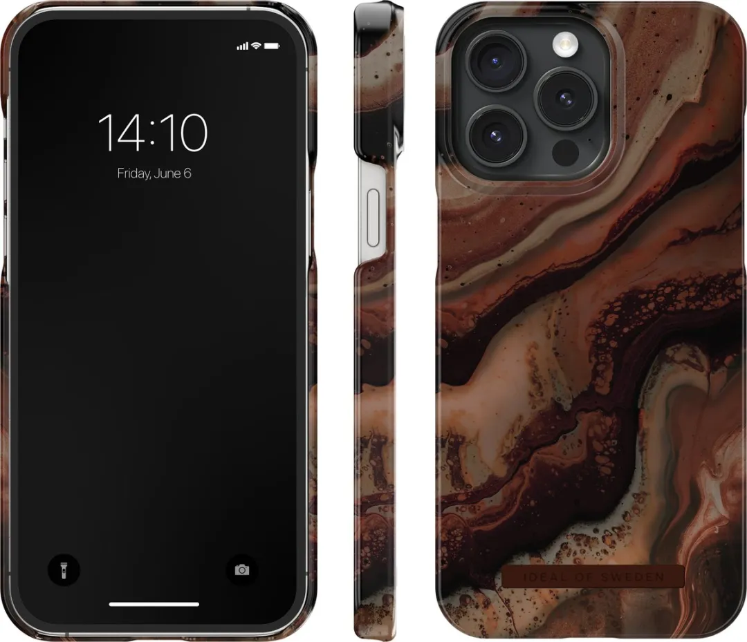 iDeal of Sweden iPhone 15 Pro Max Fashion Case Dark Amber Marble IDFC-I2367P-488 - afbeelding 4 van 5