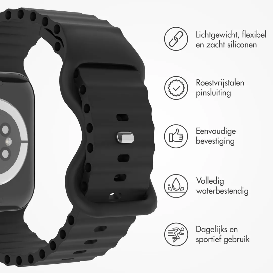 Imoshion Siliconen Bandje Apple Watch 38-42mm - Zwart