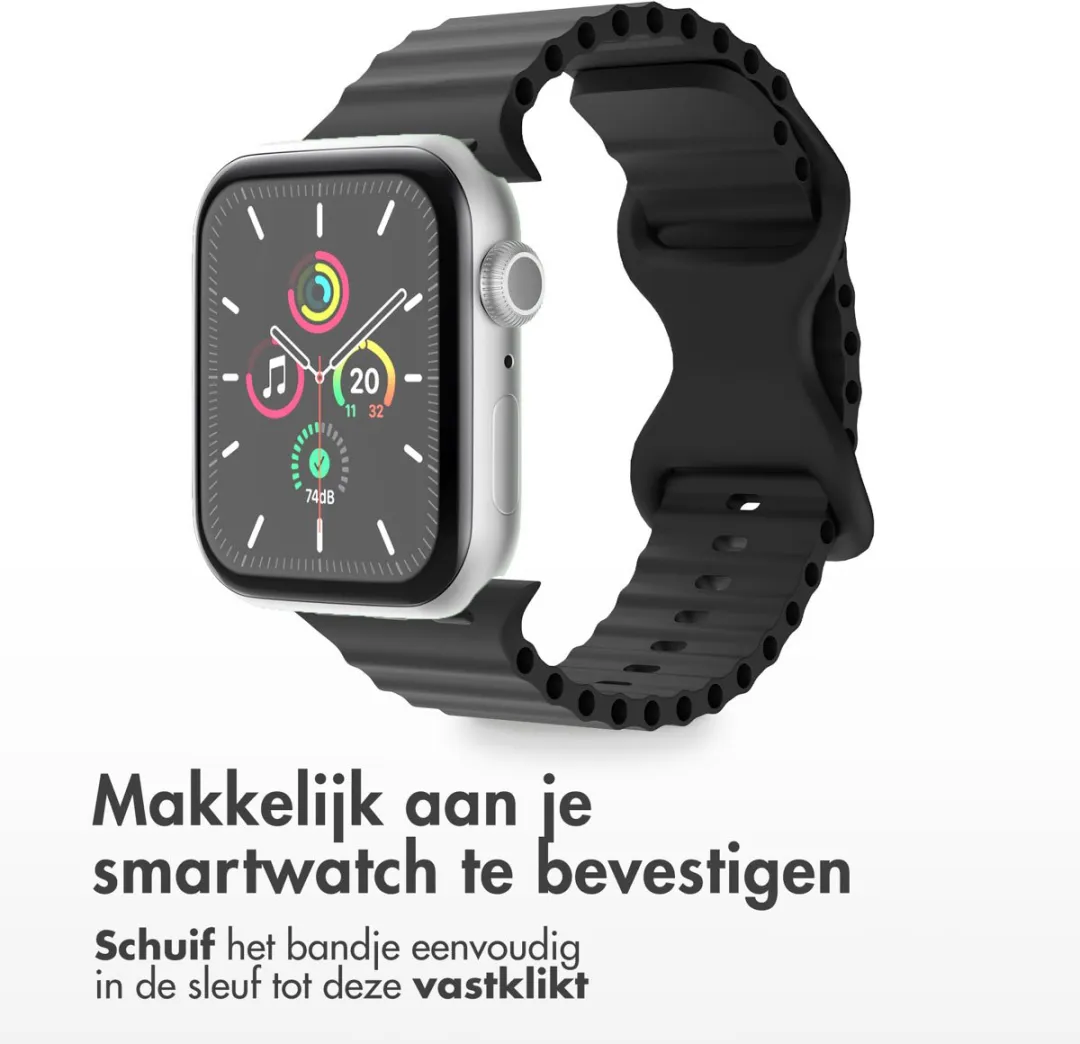 Imoshion Siliconen Bandje Apple Watch 38-42mm - Zwart