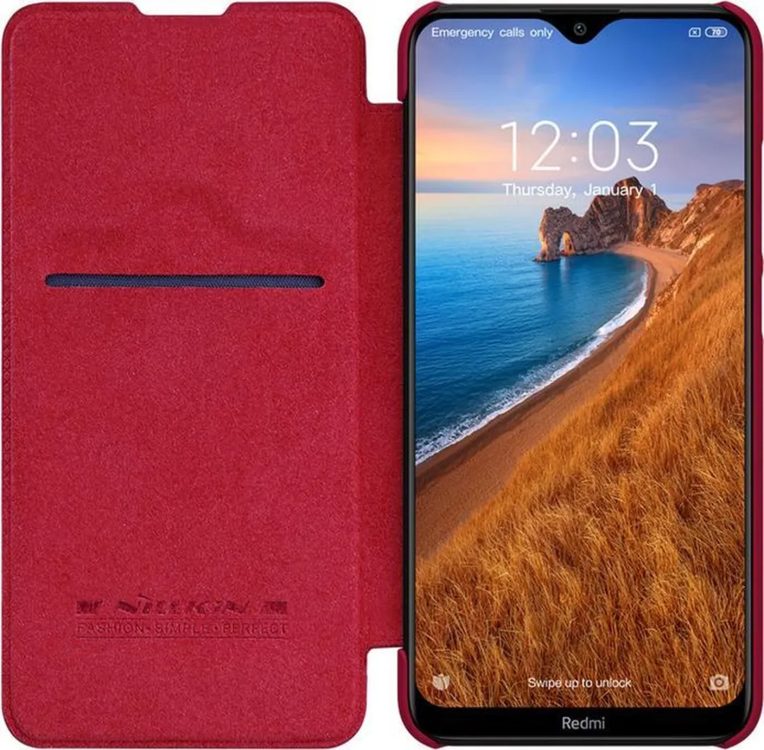 Nillkin Qin PU Leather Book Case Xiaomi Redmi 8 - Rood - afbeelding 3 van 4