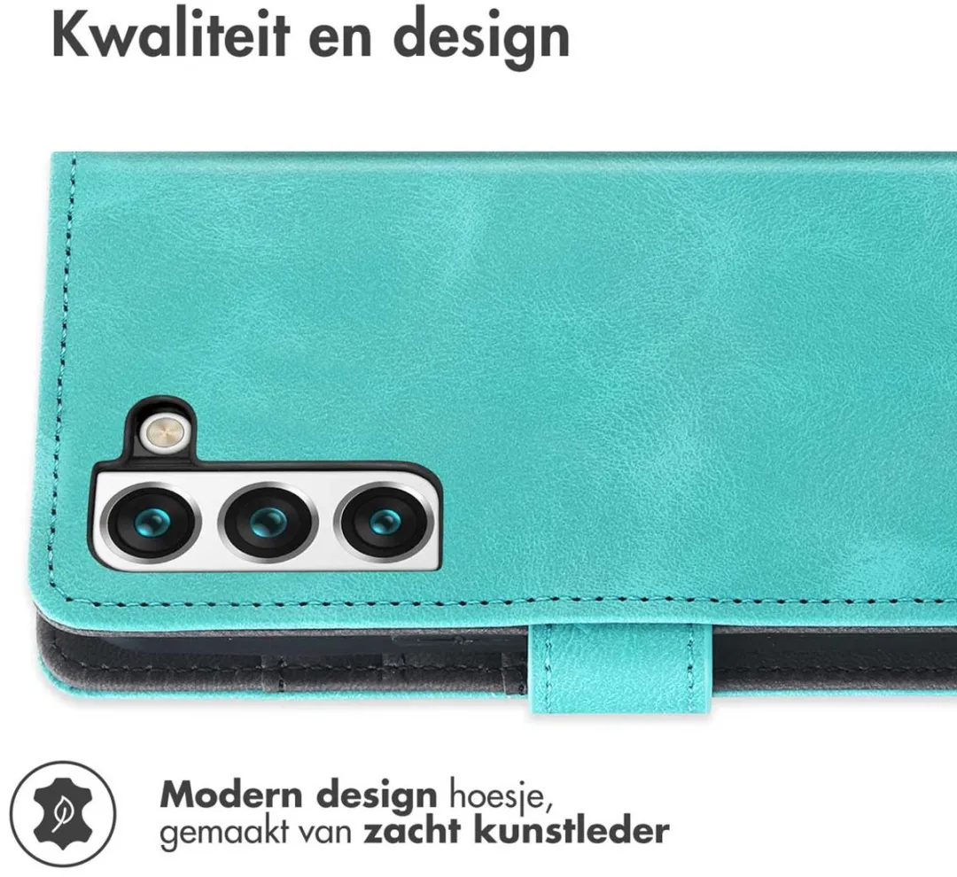 Imoshion Bookcase Hoesje Samsung Galaxy S22 - 3 Pasjes - Turquoise