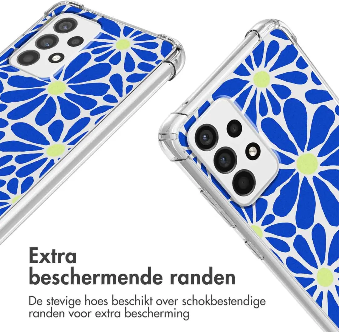 Imoshion Hoesje Samsung Galaxy A53 Cobalt Blue Flowers Connect