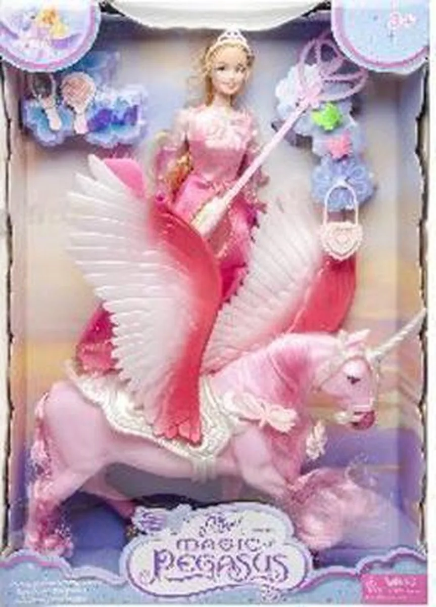 Eenhoorn met pop en accessoires, unicorn