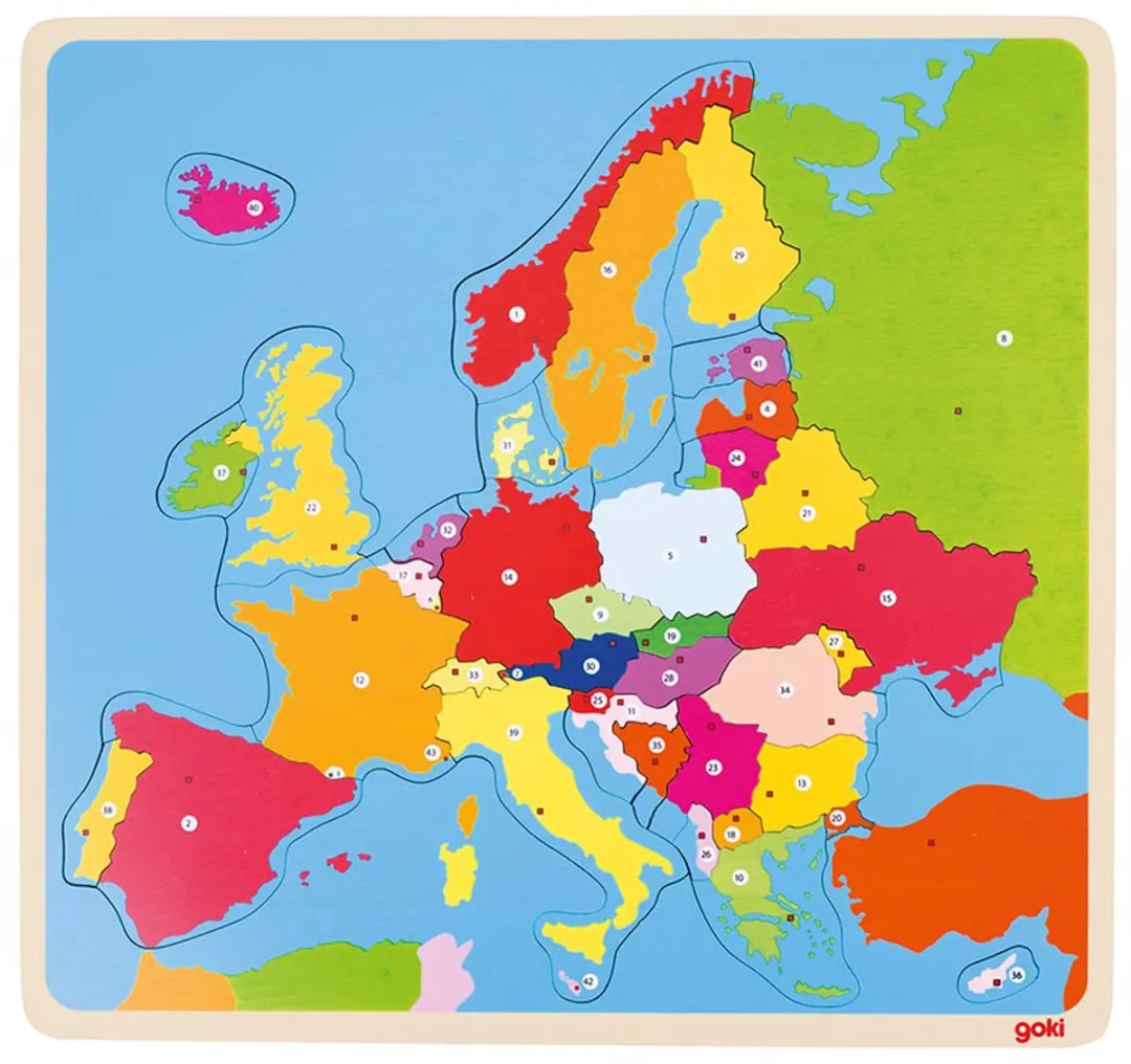Goki Puzzle Europe 35 Stuks - Meerkleurig