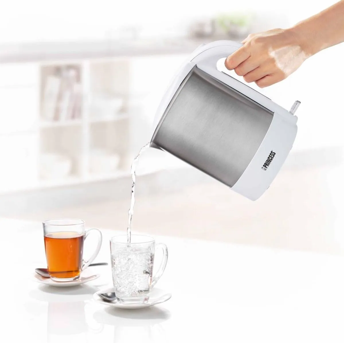 Princess Waterkoker 236038 - 1,7 liter - 360° draaibaar - Geborsteld staal - 2200W