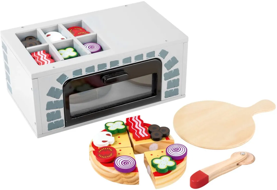 Small Foot Houten Speelgoed Pizza-oven Set - Grijs