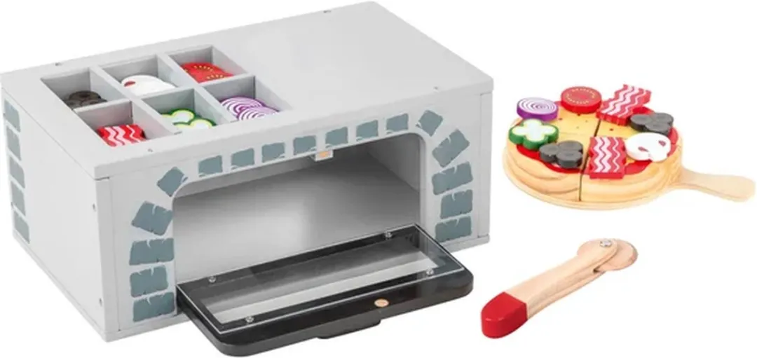 Small Foot Houten Speelgoed Pizza-oven Set - Grijs