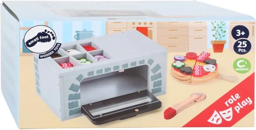Small Foot Houten Speelgoed Pizza-oven Set - Grijs - afbeelding 6 van 6