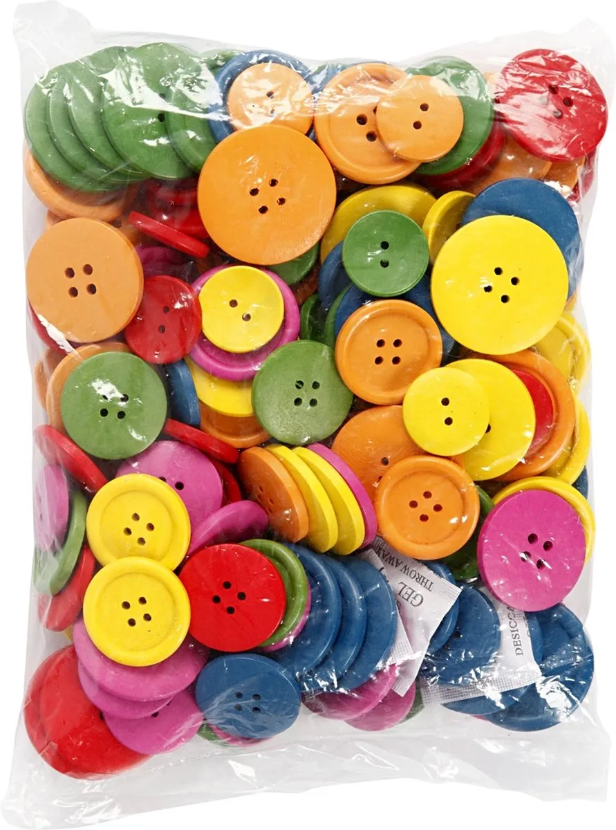 Creativ Company Houten Knopen Ø4cm - Multi Color