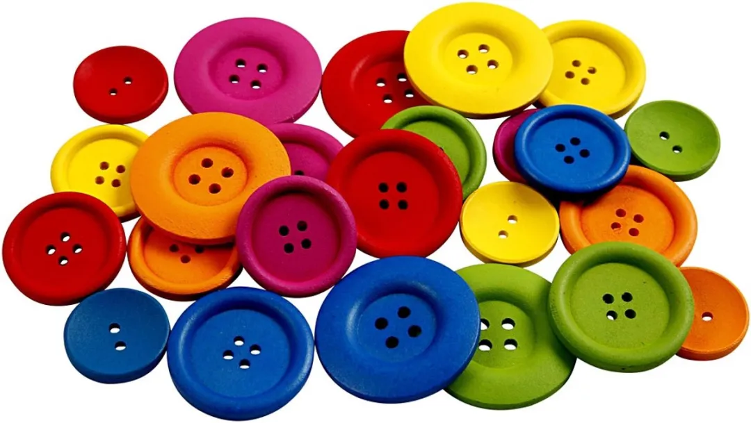 Creativ Company Houten Knopen Ø4cm - Multi Color