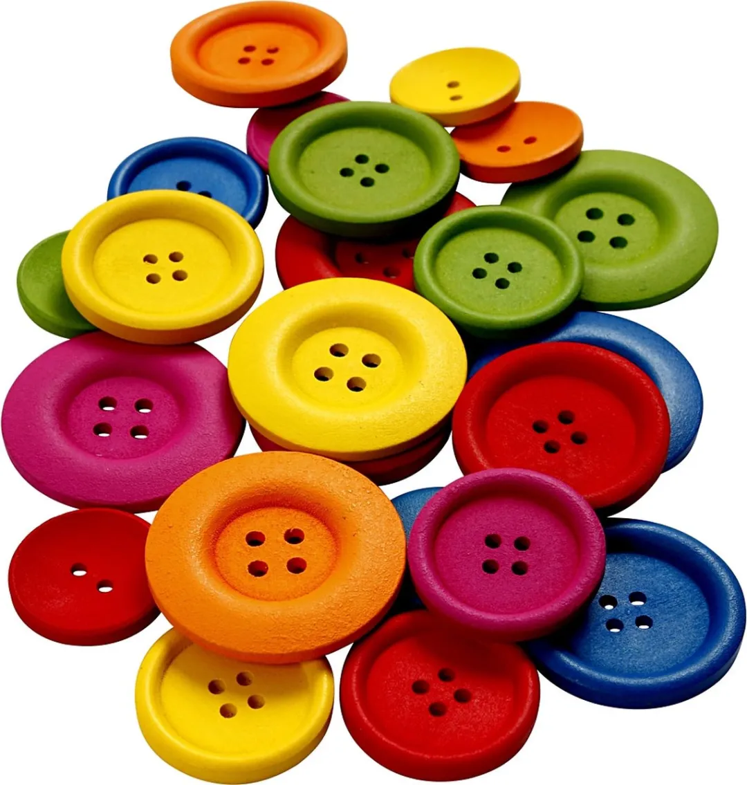 Creativ Company Houten Knopen Ø4cm - Multi Color