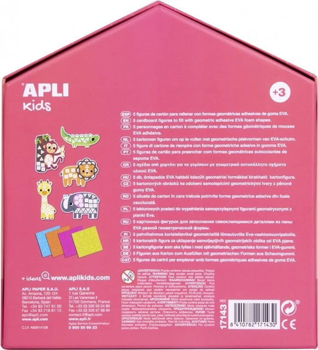 Apli Kids Mijn Eerste Mozaïek Dieren - 5 Stuks