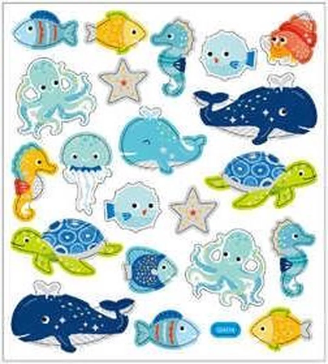 Creativ Company Zeedieren Stickers - 21 Stuks - 15x16,5 cm - Multicolor