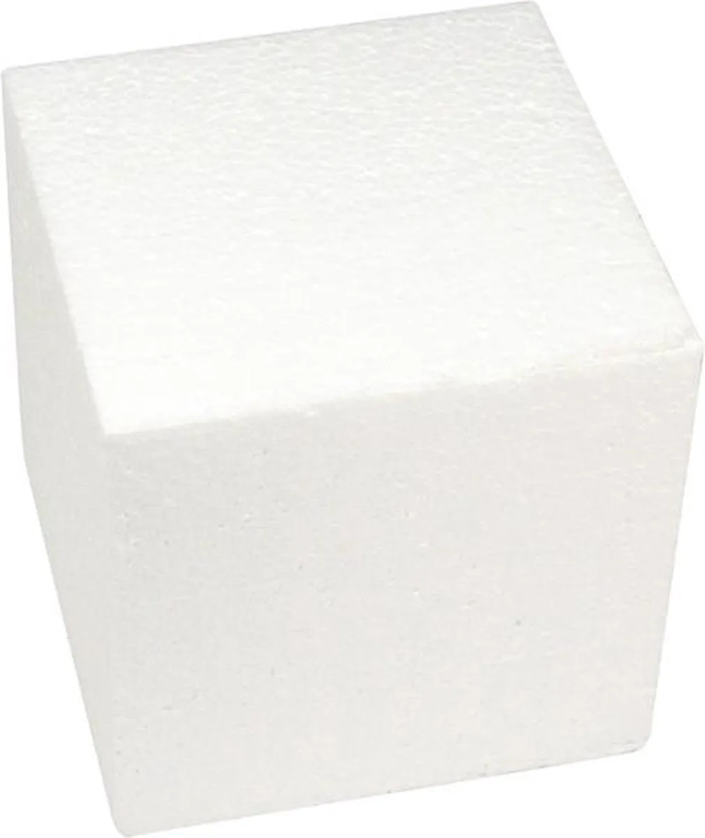 Rayher Piepschuim Kubus 15x15x15cm - 2 Stuks - Wit