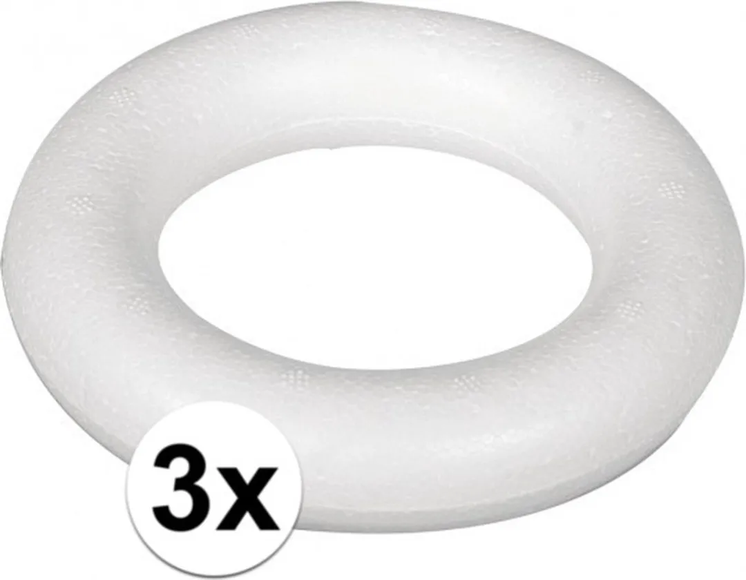 Rayher Piepschuim Ring 3 Stuks - 15cm Wit