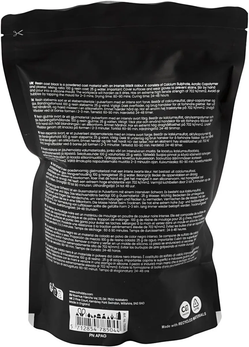 Creativ Company Giethars Zwart 800g - Gietpoeder