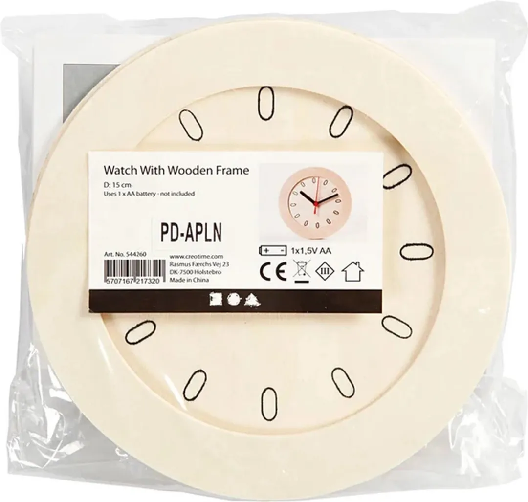 Creativ Company Houten Klok 15 cm - Blank
