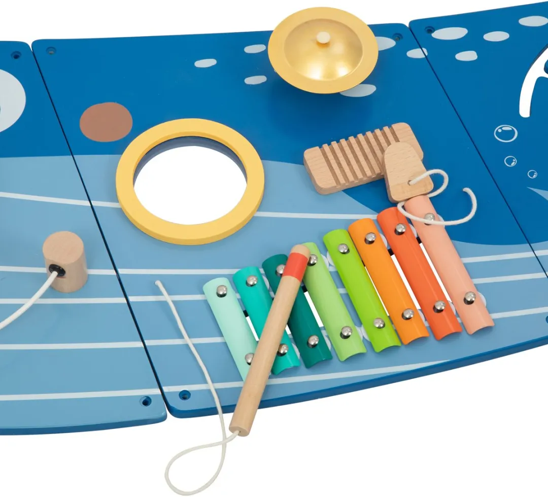 Tooky Toy Walvis Houten Activiteitenpaneel - Blauw