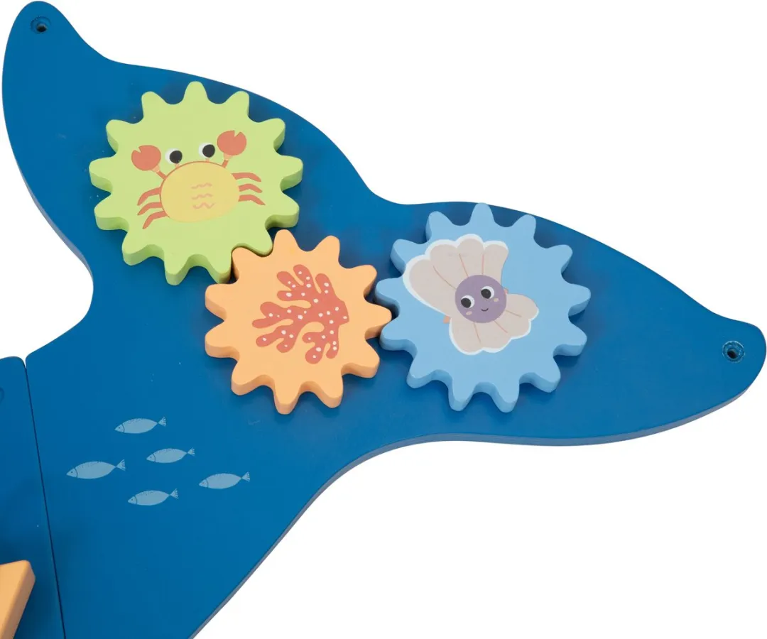 Tooky Toy Walvis Houten Activiteitenpaneel - Blauw
