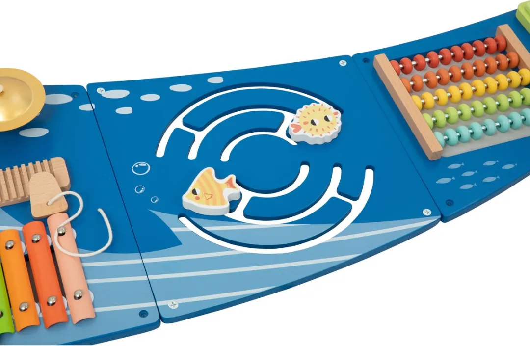 Tooky Toy Walvis Houten Activiteitenpaneel - Blauw
