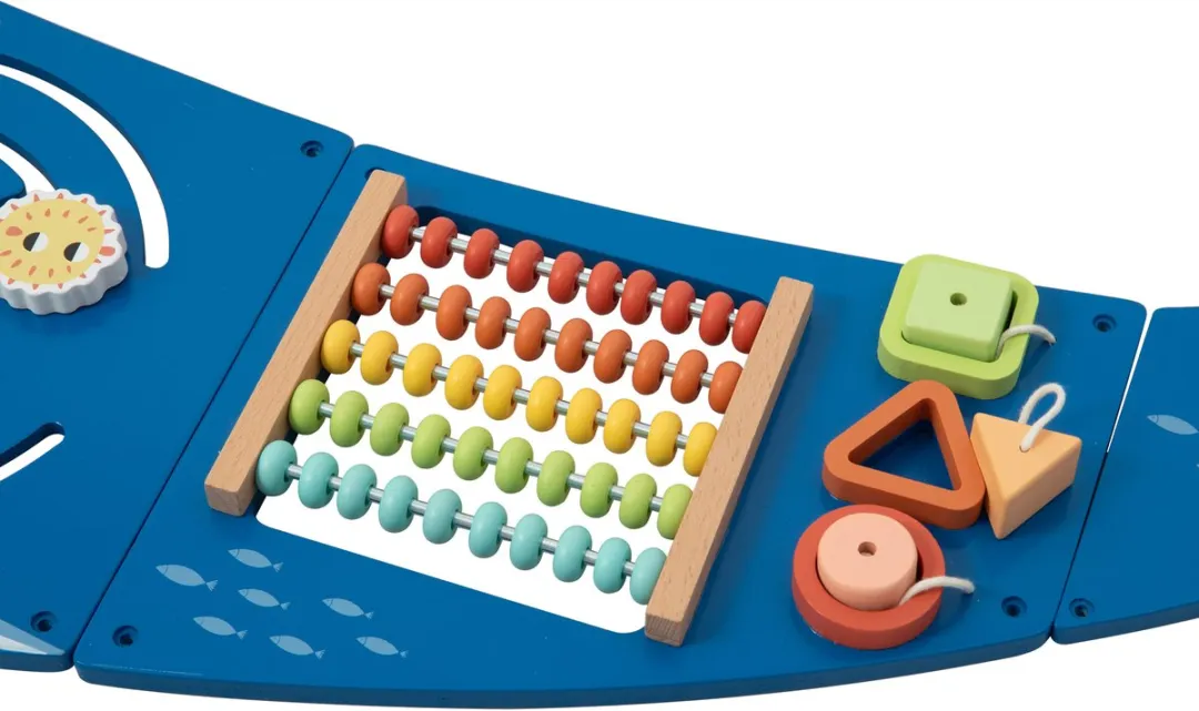 Tooky Toy Walvis Houten Activiteitenpaneel - Blauw