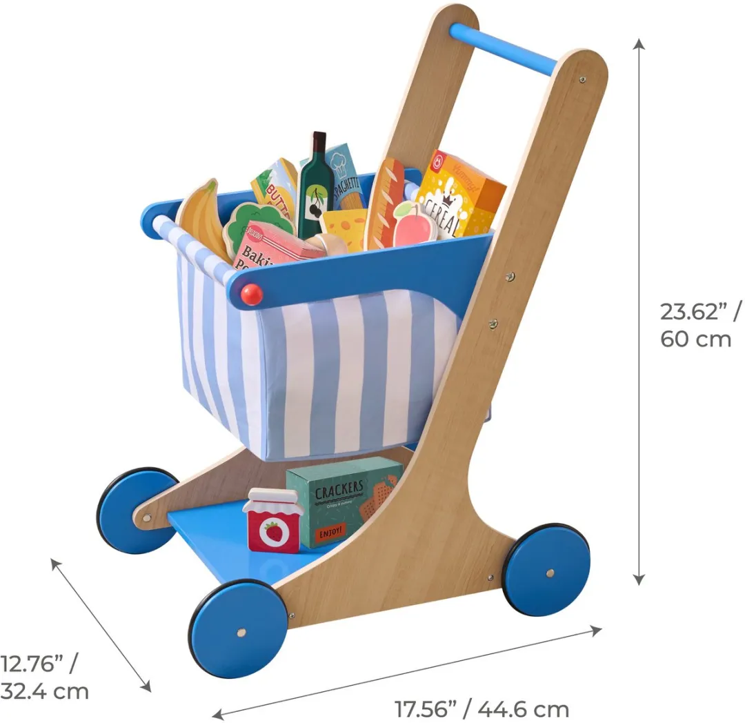 Teamson Kids Houten Winkelwagen Speelgoed - Blauw