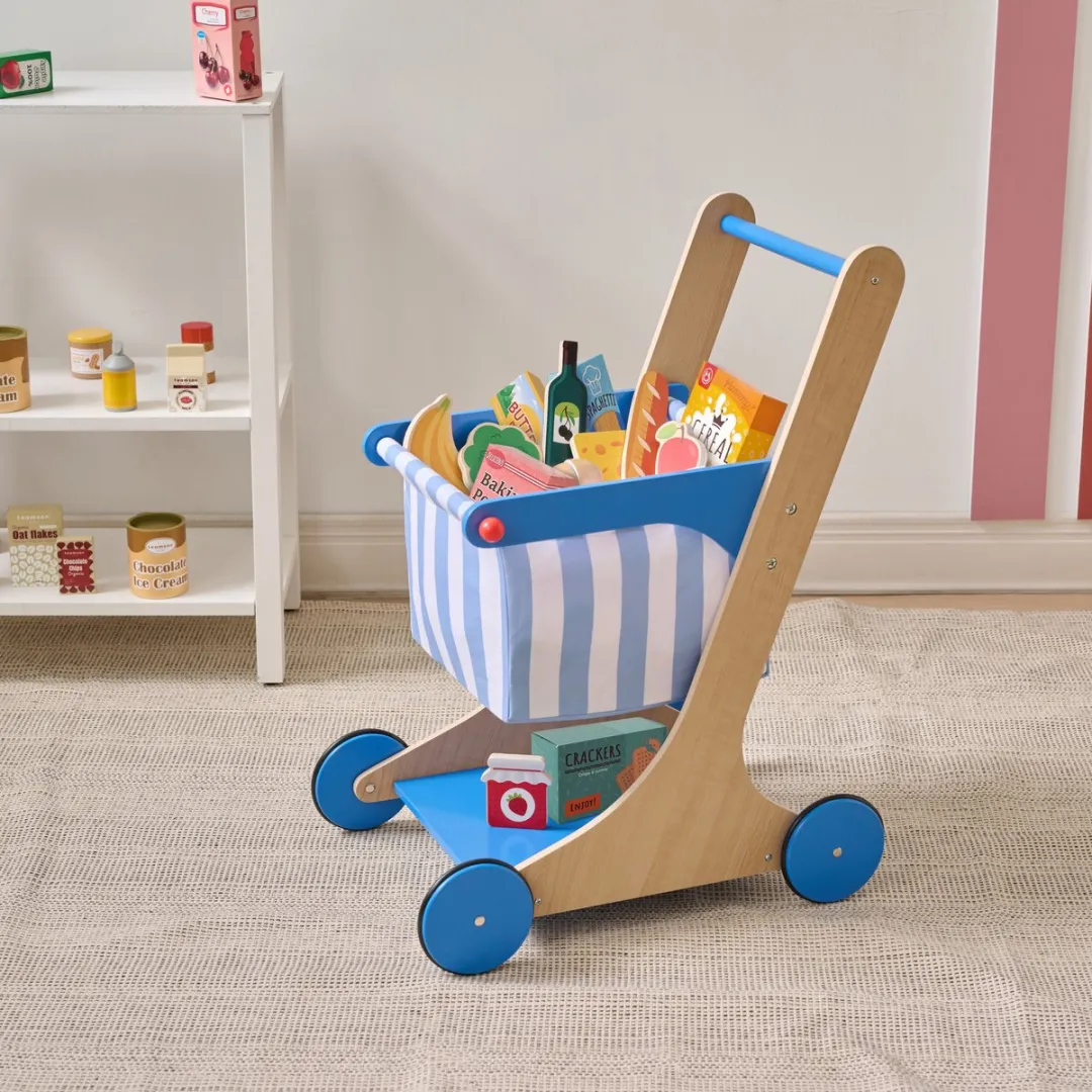 Teamson Kids Houten Winkelwagen Speelgoed - Blauw